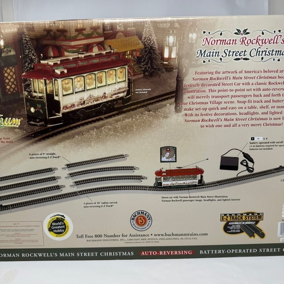 Bachmann Norman Rockwell Main Street Christmas On30 Scale Street Car Train Set - Picture 12 of 12
